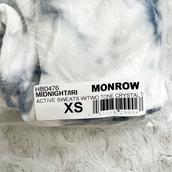 NWT- MONROW Midnight Iris Active Sweatpants Legging Two Tone Crystal Tie Dye - Picture 7 of 16